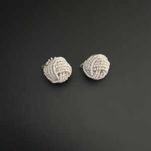 Vintage White Beaded Earrings